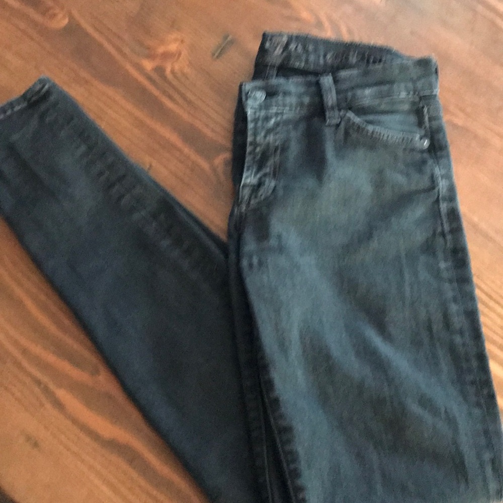 Seven for all mankind distressed black jeans